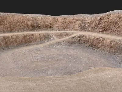 Open Pit Mine Opening 3  Low-poly 3D model