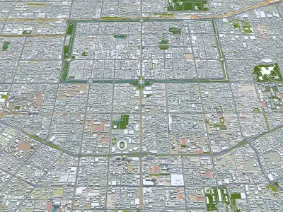 Xi An Shaanxi China 80km AI Low-poly 3D model