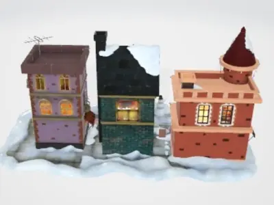 snowy village Free 3D model