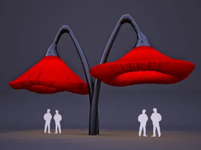 Warde Flower Street Lamp 3D model