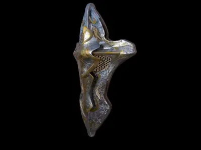 Fantasy shield Low-poly 3D model