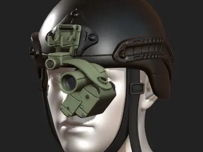 Helmet military combat soldier armor scifi Low-poly  3D model