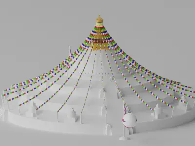 Boudhanath Stupa Kathmandu Nepal 3D model