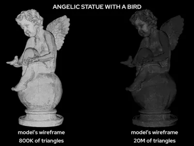 Angel Marble Statue Photogrammetry 3D Scan 42 3D model