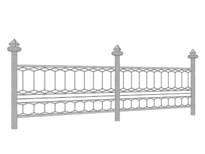 Set of metal fences 3D model