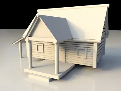 Salt Water Hut Low-poly 3D model