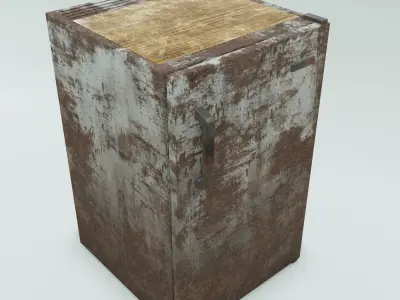 Game-ready Freezy - rusty vintage fridge - Unity - HDRP -UE4 Low-poly 3D model