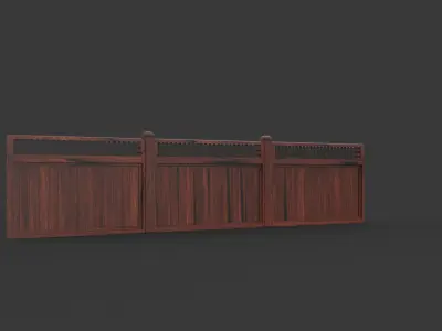  Wood Fence 3D model