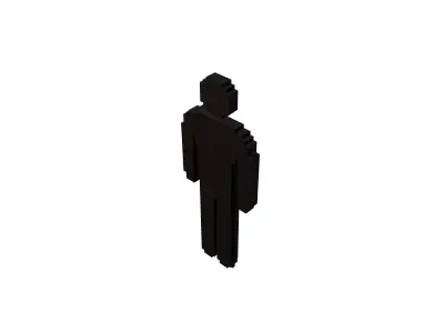 Voxel Style Boy Symbol v3 005 Low-poly 3D model