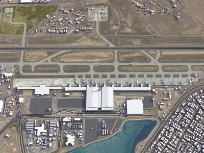 Bahrain Airport Low-poly 3D model