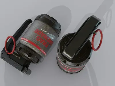 Sci-Fi Frag Grenade - Game Ready Low-poly 3D model