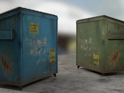 PBR Dumpsters storage cabinet Low-poly 3D model