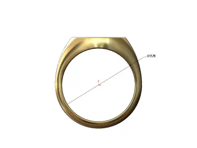 Round signet ring with gothic ornament N06 3D print model