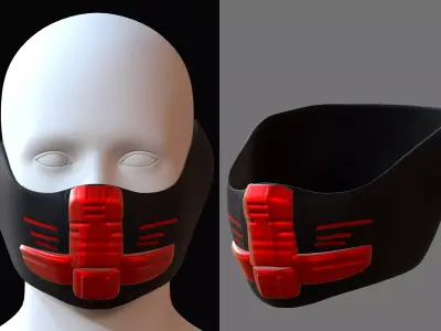 Gas mask helmet 3d model scifi Low-poly  Low-poly 3D model 279