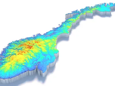 Norway Terrain Country 3D model