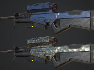 Combine Sniper Rifle from Half Life Low-poly 3D model