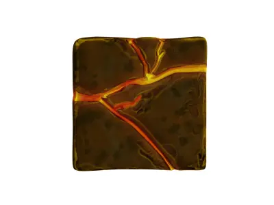 3D lava cube Low-poly 3D model