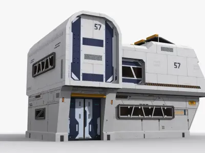 Factory Industrial Sci Fi x11 Low-poly 3D model