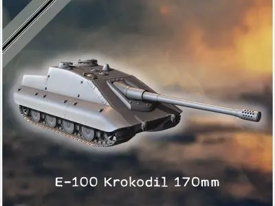 E-100 Krokodil 170mm Entwicklung super-heavy tank - Germany East 3D print model