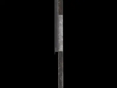 Unguarded Level Crossing Roadsign Low-poly 3D model