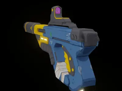 SCI-FI Gun Weapon Low-poly 3D model