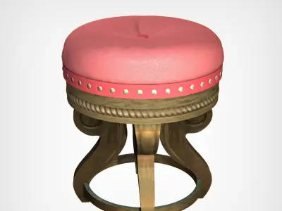Sgabello leather stool 3D print model