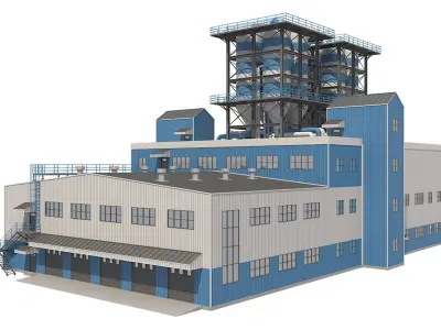 Industrial Building 2 Low-poly 3D model
