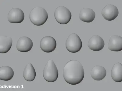 17 Water Droplets 3D model - Set of Water Drop 3D model