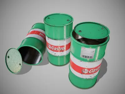 Barrels green new Low-poly 3D model