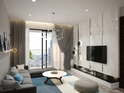 Living Room Dining Room 3D model