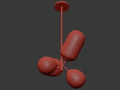 Modern three balls hanging from ceiling 3D model
