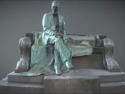 Karolyi Sandor counts statue 3D model