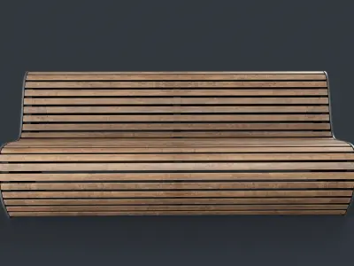 Modern Outdoor Bench 18 PBR Game Ready Low-poly 3D model