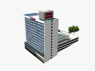 Brisbane Mercure Hotel Low-poly 3D model