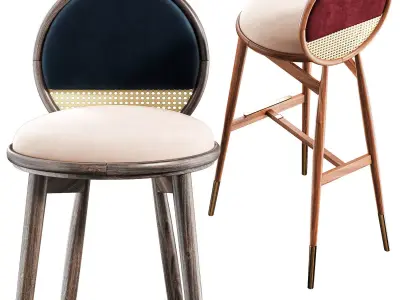Bar chair dean Low-poly 3D model