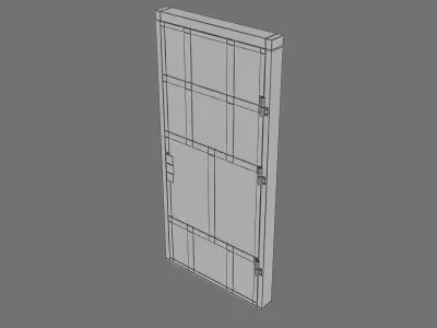 Metal door Low-poly 3D model 3