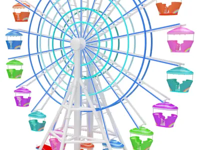 Ferris wheel day and night 3D model