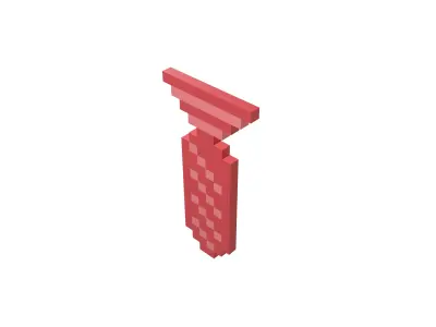 Voxel Tie v2 003 Low-poly 3D model