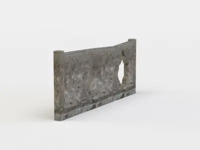Wall fragment Low-poly 3D model