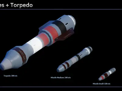 Spaceship Thaalian Empire Battlecruiser Low-poly 3D model