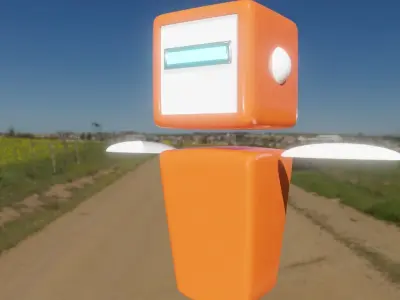 Low Poly Robot orange Free low-poly 3D model