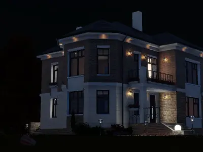 Cottage house for sims Low-poly 3D model