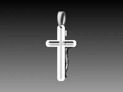 Cross Silver light weight Pendant 3D print model