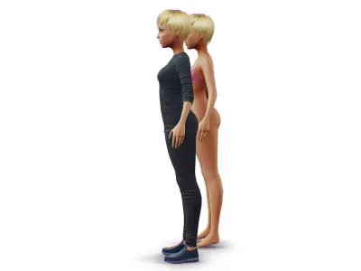 Young Woman - Smart Casual Clothes - Street Style Outfit - Cloth Low-poly 3D model