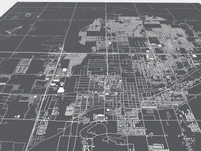 Cityscape Porterville United States 3D model