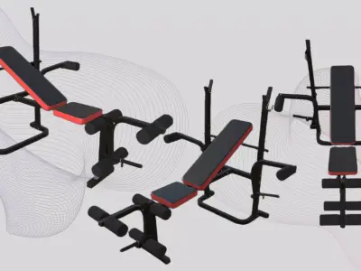 Chest Press Equipment Low-poly 3D model