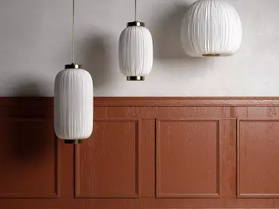 Set for interior with lamps Bloomingville 3D model