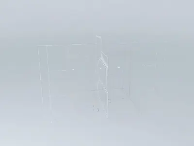 Architecture empty room with door Free 3D model