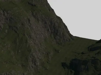 Landscape Mountain Lake Low-poly 3D model