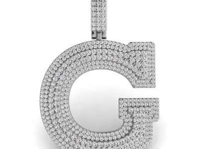 Alphabet Latter G Diamond Pendent 3D print model